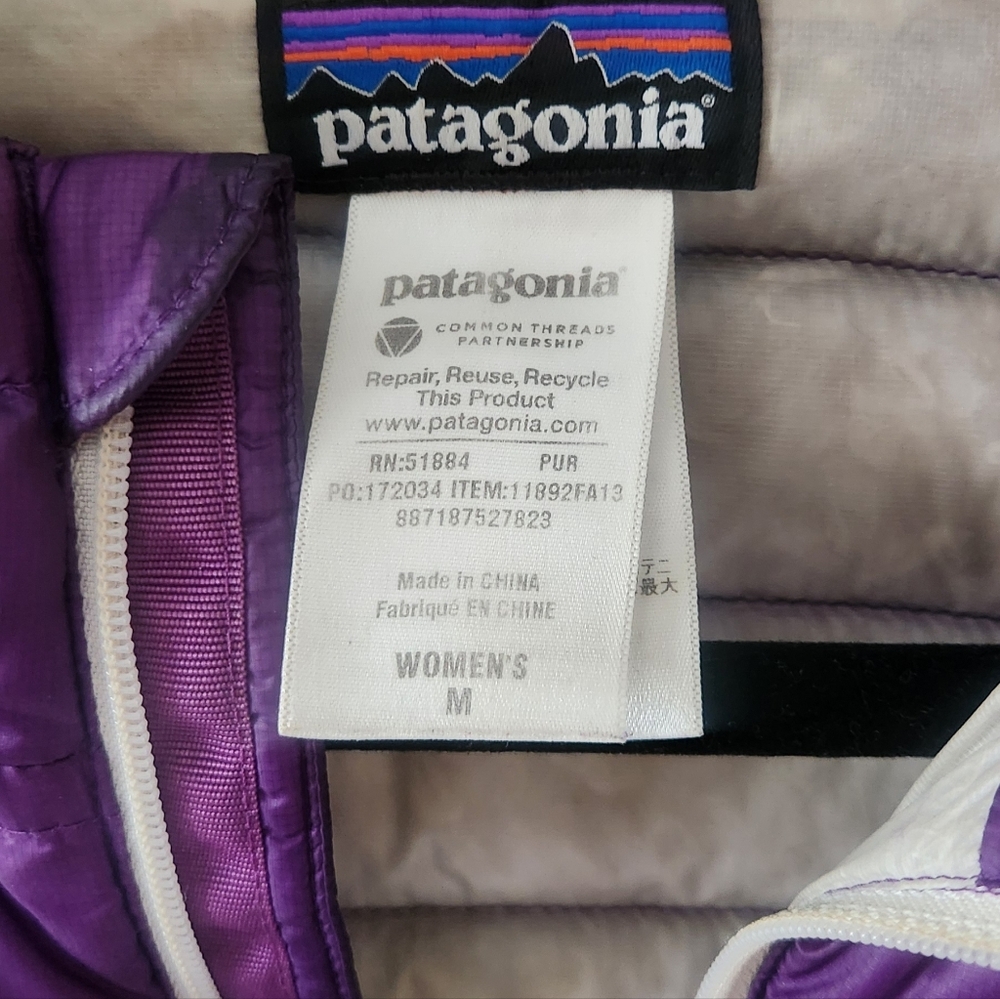 Patagonia Special Edition Down Sweater Jacket Puffer Purple #11892 Women's Med - Picture 5 of 9
